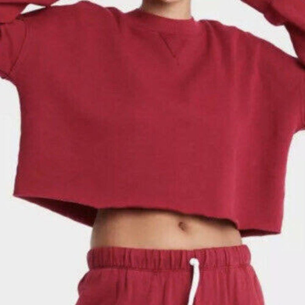 Colsie Red Cropped Sweatshirt